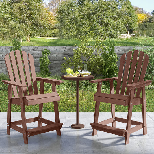 HDPE Patio Chair With Armrest, Footrest, Indoor Outdoor, Coffee Adirondack Chairs Coffee at Gallery Canada