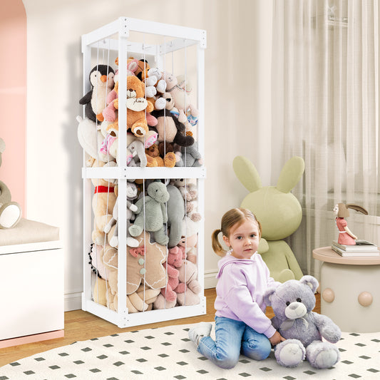 Large Stuffed Animal Storage, 300L, Open Top with Elastic Cords, White Kids Storage White at Gallery Canada