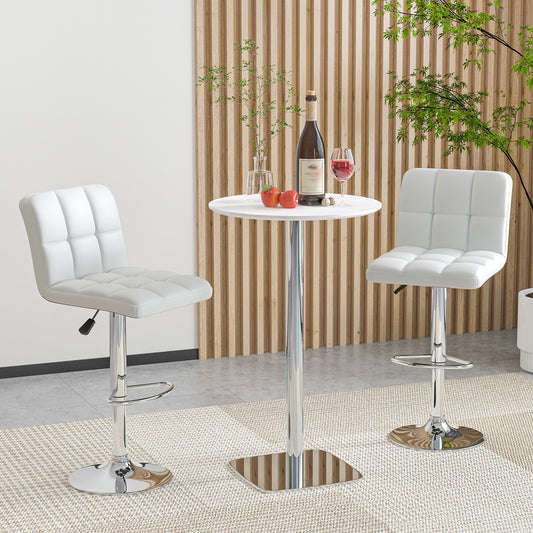 Modern Bat Stools, Set of 2, With Back and Footrest, White Bar Stools White at Gallery Canada