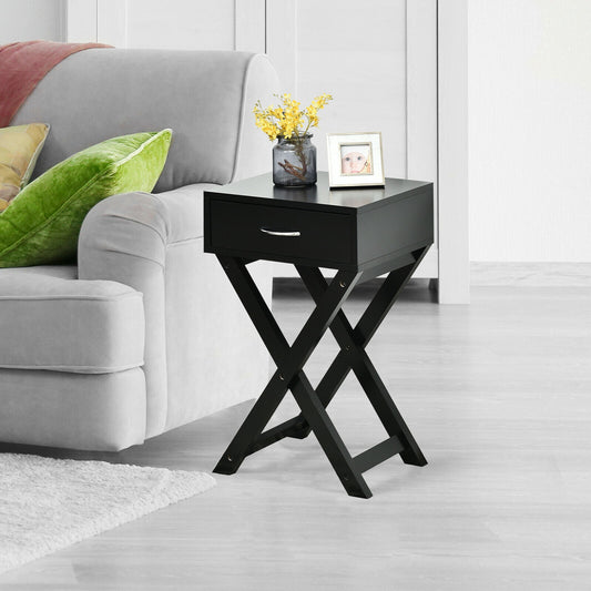 X-Shape Modern Accent Side End Table, Black End & Side Tables Black at Gallery Canada