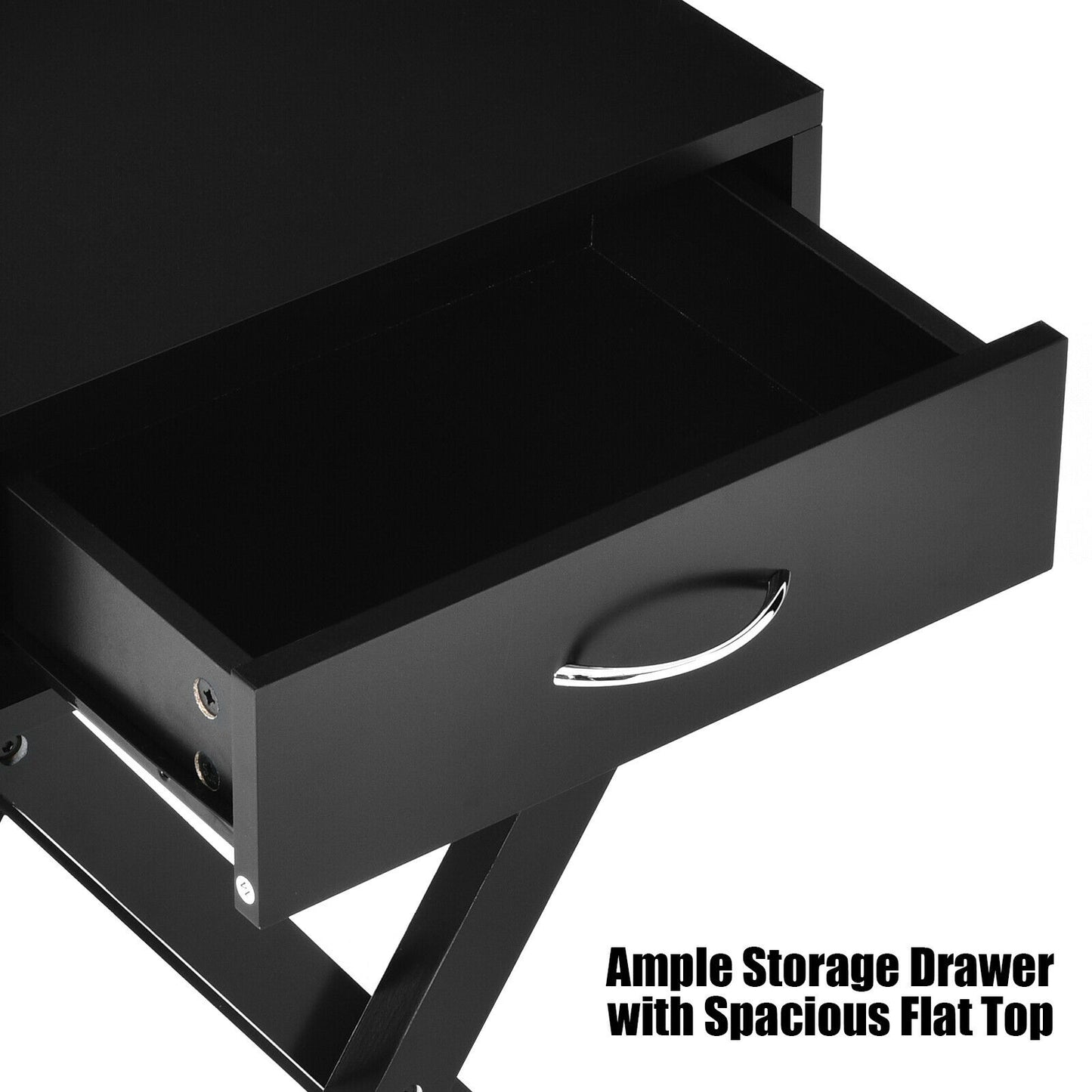 Modern X-Shape Accent Side Table, Black End & Side Tables at Gallery Canada
