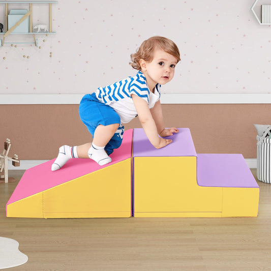 Step And Slide Climber, 2-Piece Soft Play Set, Foam Blocks, Yellow Climbers & Slides Yellow at Gallery Canada