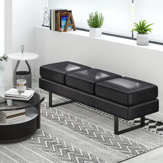 Metal Frame Waiting Room Bench, Black Shoe Racks & Storage Benches Black at Gallery Canada