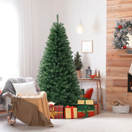 6/7/8 FT Artificial Christmas Tree, 568/830/1182 Branch Tips, 200/250/400 Warm White LED Lights, Green Christmas Tree Green at Gallery Canada