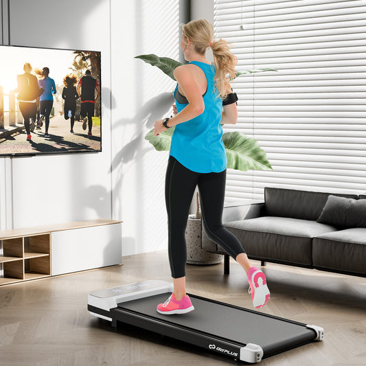 Under Desk Treadmill, 2.5HP, Remote Control, 3 Modes, White Treadmills White at Gallery Canada