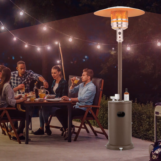 50000 BTU Propane Patio Heater with Round Table Design, Brown Patio Heaters Brown at Gallery Canada