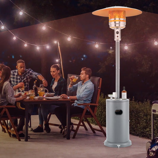 50000 BTU Propane Patio Heater with Round Table Design, Gray Patio Heaters Gray at Gallery Canada