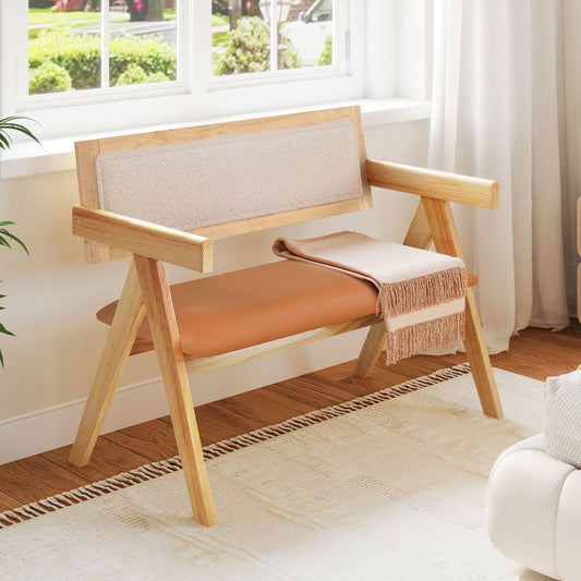 Rubber Wood Dining Bench, Armrest Sherpa Upholstered, Navy Outdoor Benches Navy at Gallery Canada