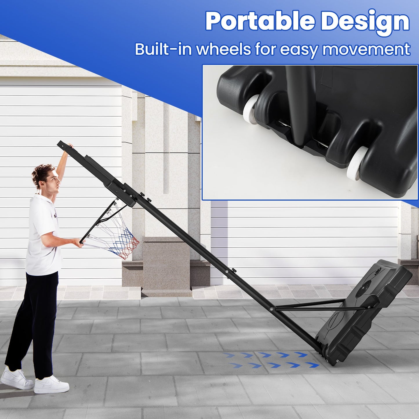 Portable Basketball Hoop, Outdoor Goal System, Adjustable For All Ages Sport Equipments at Gallery Canada