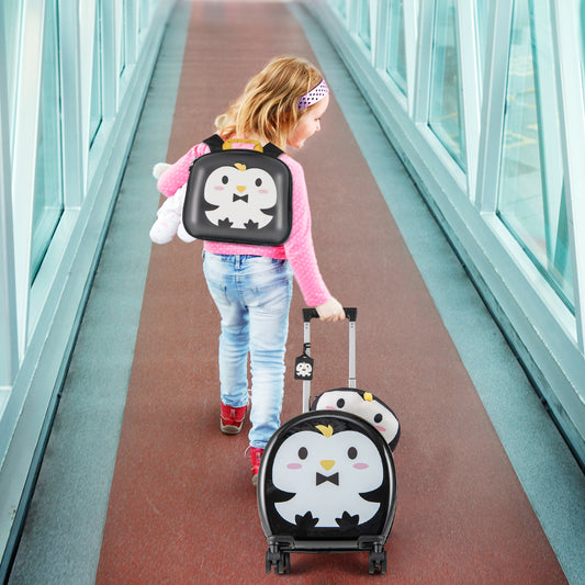 Kids Luggage Set, 14 Inches Hardside Spinner, 10 Inches Backpack, Black Kids Luggage Black at Gallery Canada