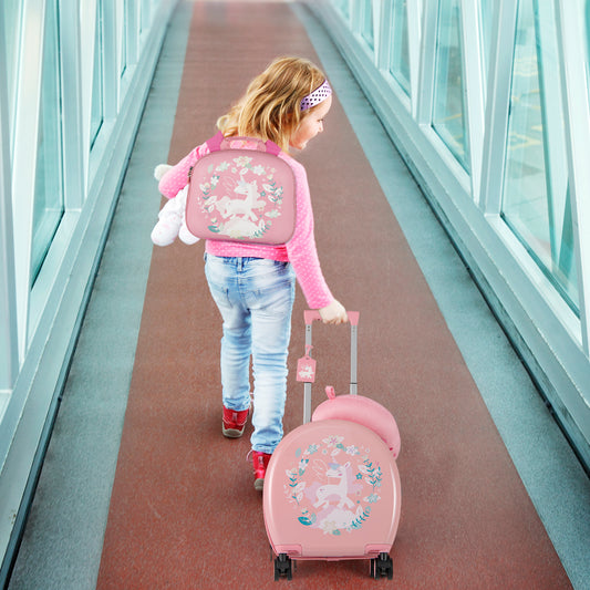 Kids Luggage Set, 14 Inches Hardside Spinner, 10 Inches Backpack, Pink Kids Luggage Pink at Gallery Canada