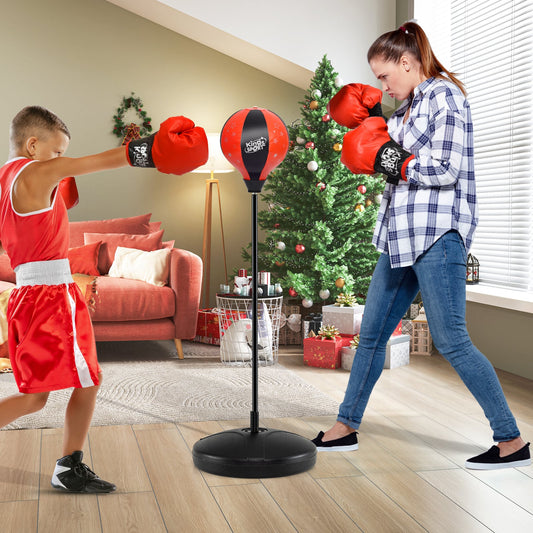 Kids Adjustable Punching Bag Set With Boxing Glove, Black, Red Boxing & Martial Arts Black & Red at Gallery Canada