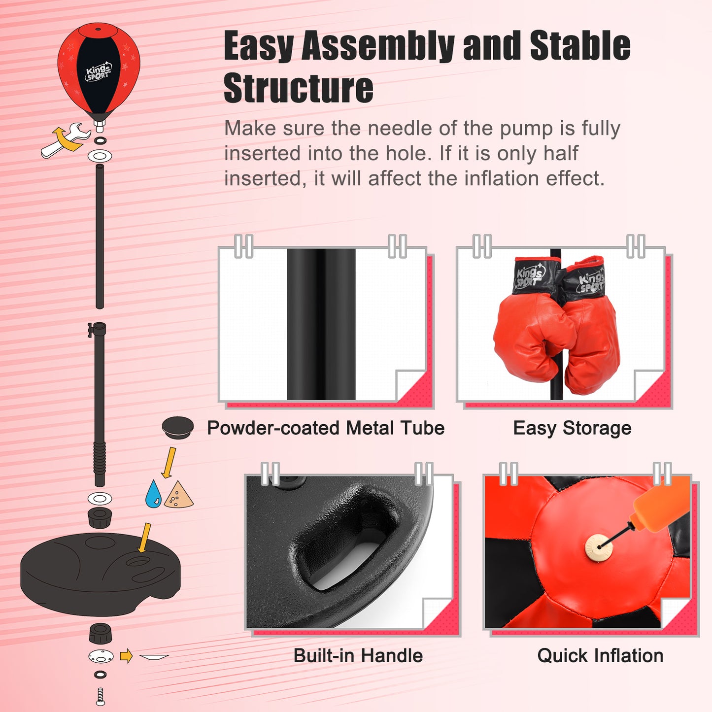 Kids Adjustable Punching Bag Set With Boxing Glove, Black, Red Boxing & Martial Arts at Gallery Canada