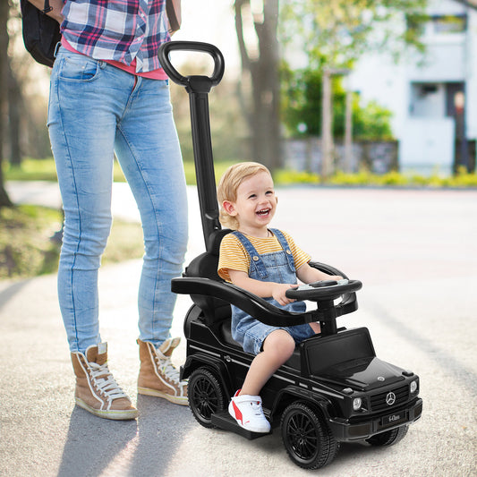 3-In-1 Ride On Push Car Stroller, Sliding Car With Canopy, Black Push & Pedal Ride On Toys Black at Gallery Canada