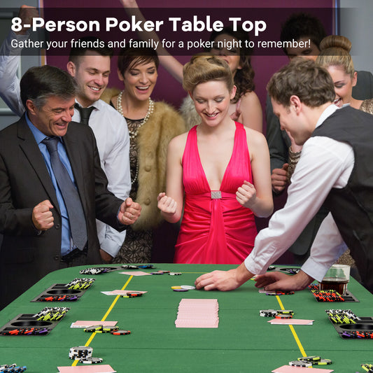 79 x 36 Inch Foldable Poker Table Top, With Carry Bag, Cup Holders, Green Game Room Green at Gallery Canada