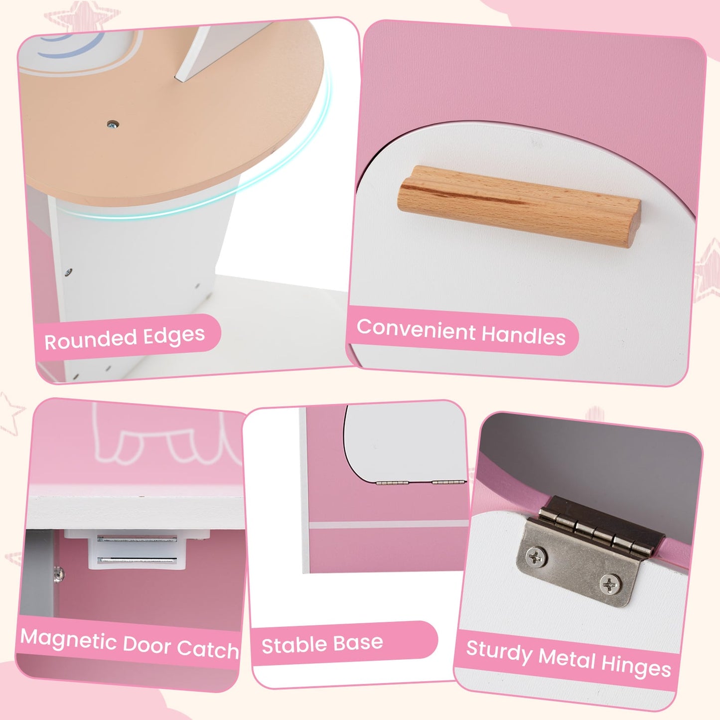 Kids Corner Wooden Play Kitchen, With Coffee Machine And Slide, Pink Play Kitchen Sets at Gallery Canada
