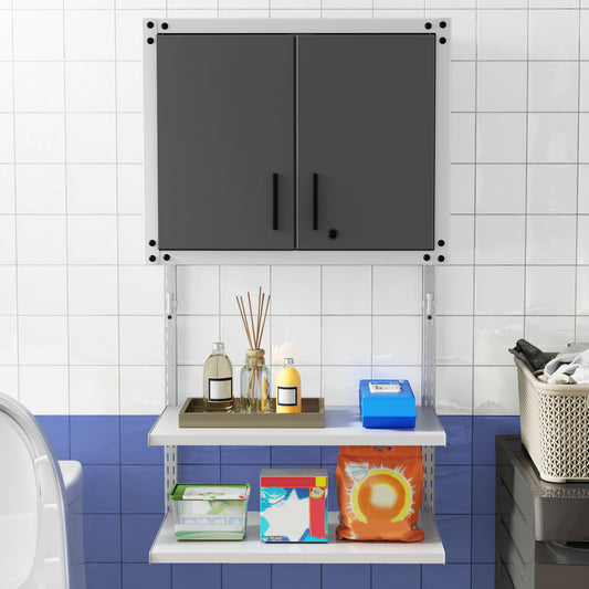 Metal Wall Cabinet With Lock, 3 Adjustable Shelves Garages Options at Gallery Canada