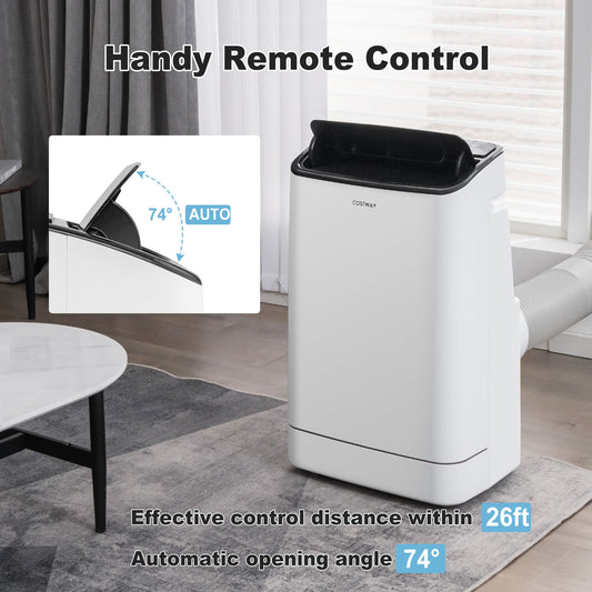 15000 BTU Portable Air Conditioner, Heat Function, Auto Swing, White Portable Air Conditioners White at Gallery Canada