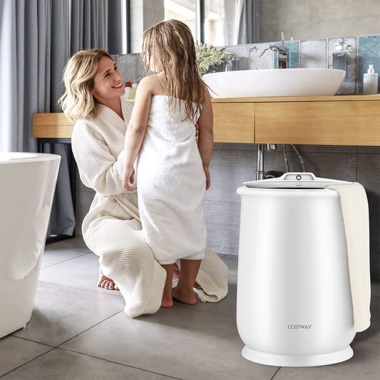 Towel Warmer Bucket With Auto Shut Off, White Dryers White at Gallery Canada