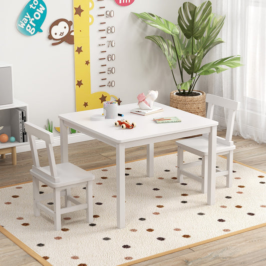 Wooden Kids Table And 2 Chairs Set, White Kids Table & Chair Sets White at Gallery Canada