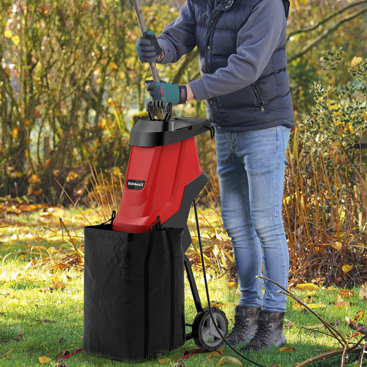 15-Amp Electric Wood Chipper, Shredder, Leaf Mulcher With Wheels, Red Lawn Care Tools Red at Gallery Canada