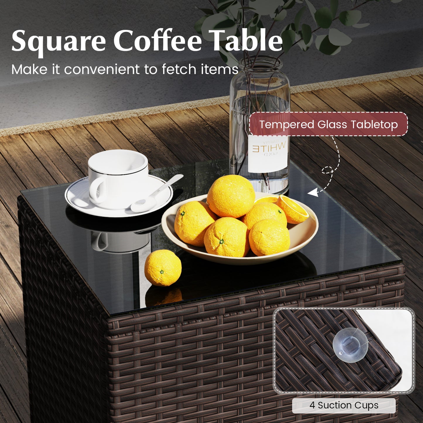 3 Piece Outdoor Conversation Set, Cushioned Seat, Glass Tabletop, Red Patio Conversation Sets at Gallery Canada