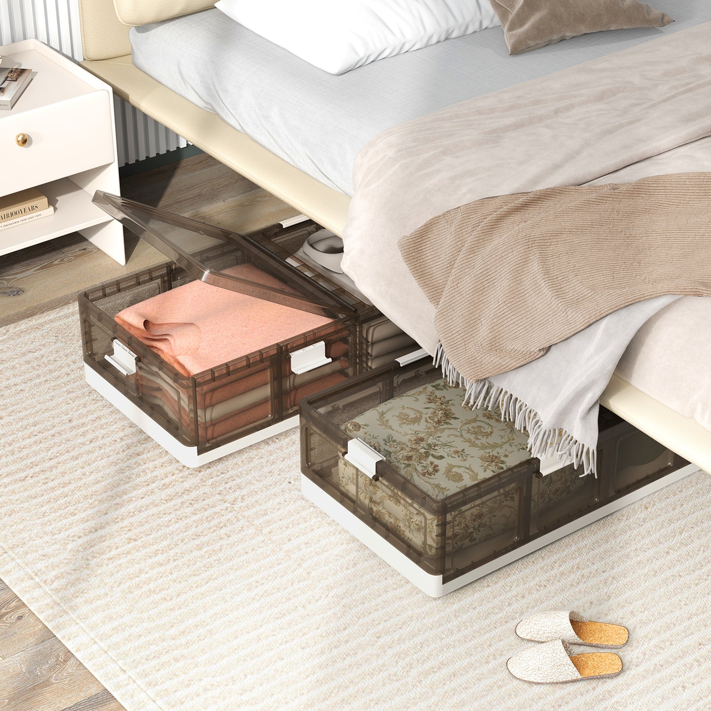 2 Pack Stackable Storage Containers Rolling Plastic Storage Bins Clothing & Closet Storage at Gallery Canada