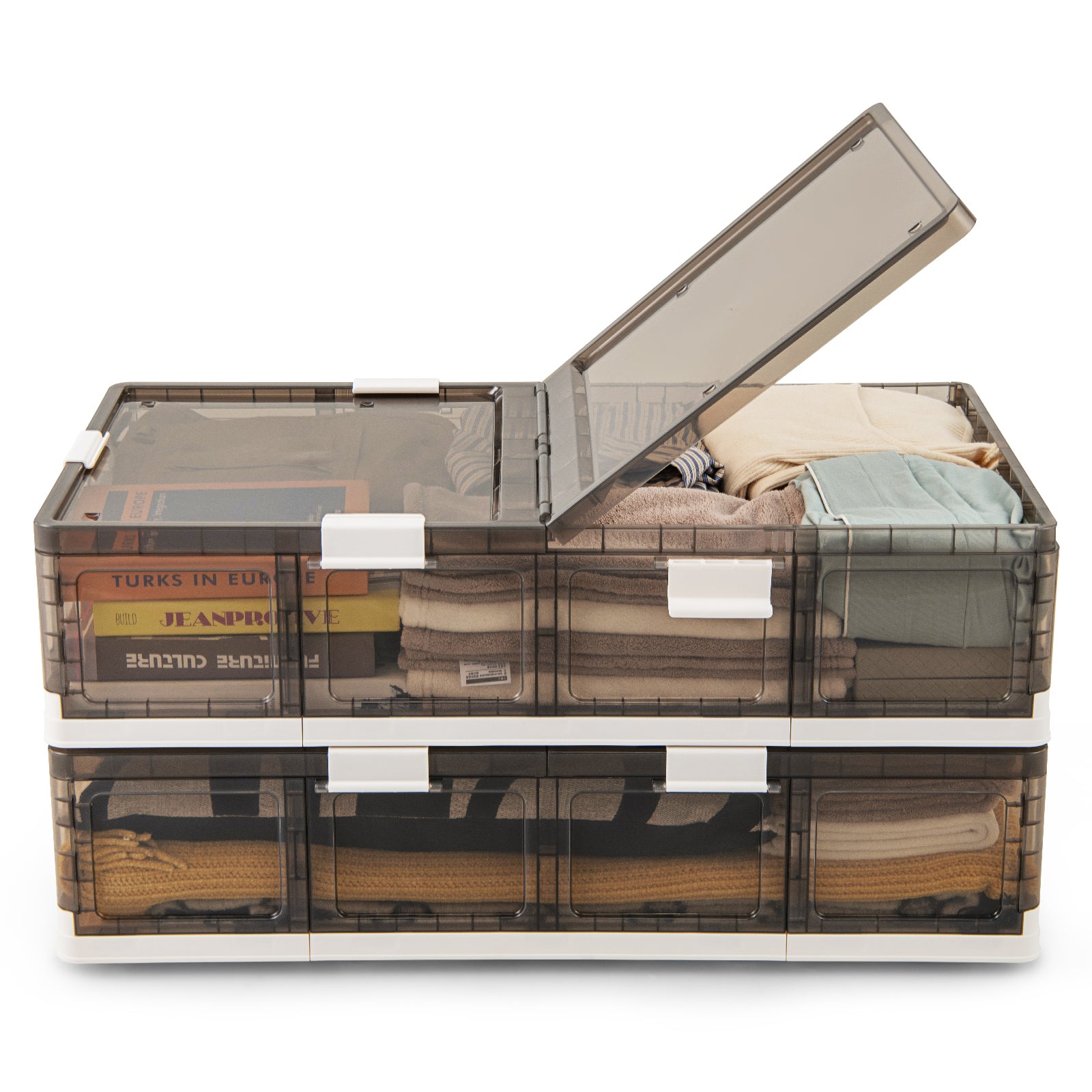 2 Pack Stackable Storage Containers Rolling Plastic Storage Bins Clothing & Closet Storage at Gallery Canada