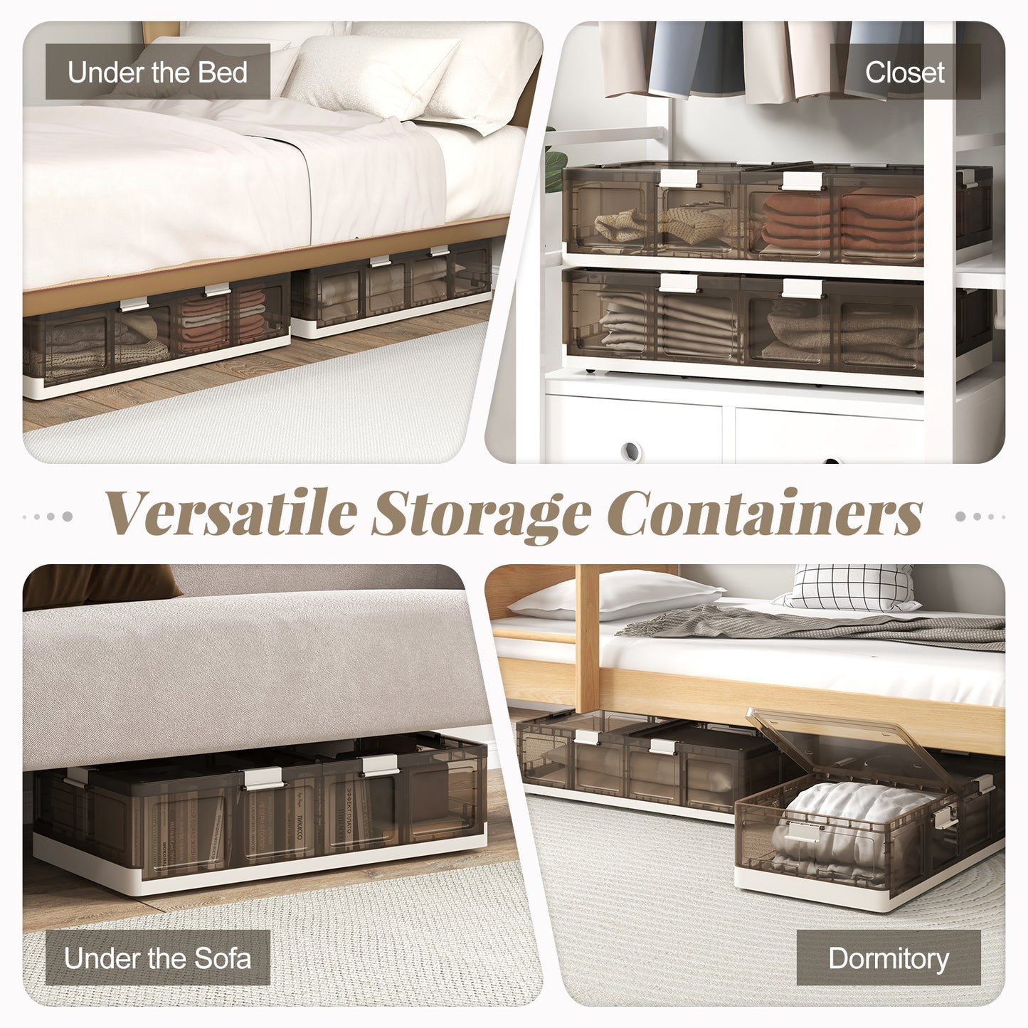 2 Pack Stackable Storage Containers Rolling Plastic Storage Bins Clothing & Closet Storage at Gallery Canada