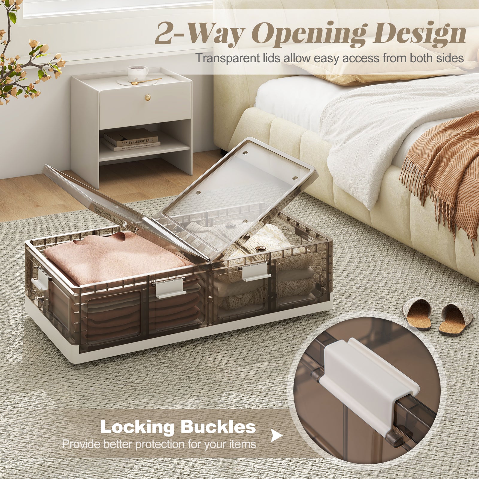 2 Pack Stackable Storage Containers Rolling Plastic Storage Bins Clothing & Closet Storage at Gallery Canada