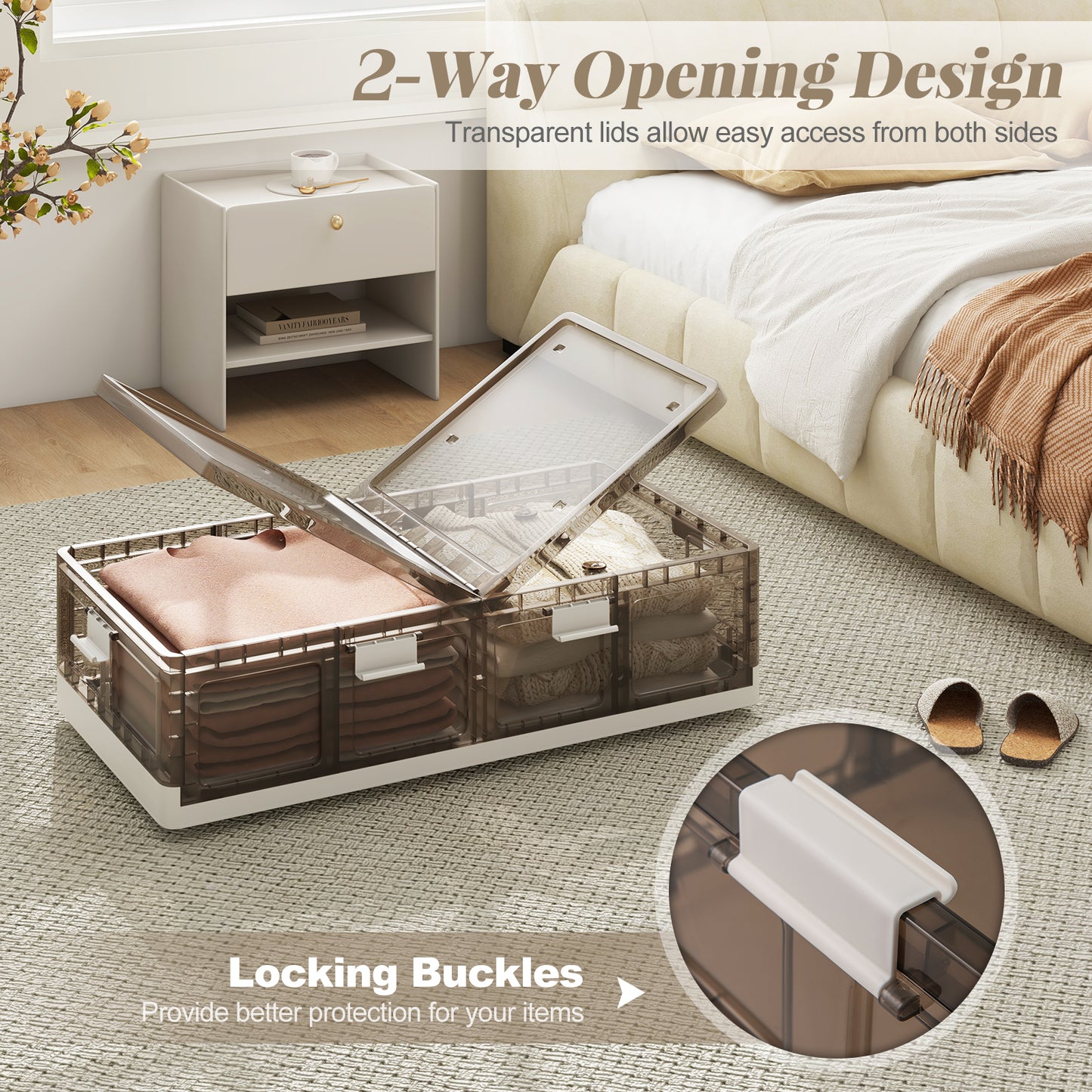 2 Pack Stackable Storage Containers Rolling Plastic Storage Bins Clothing & Closet Storage at Gallery Canada