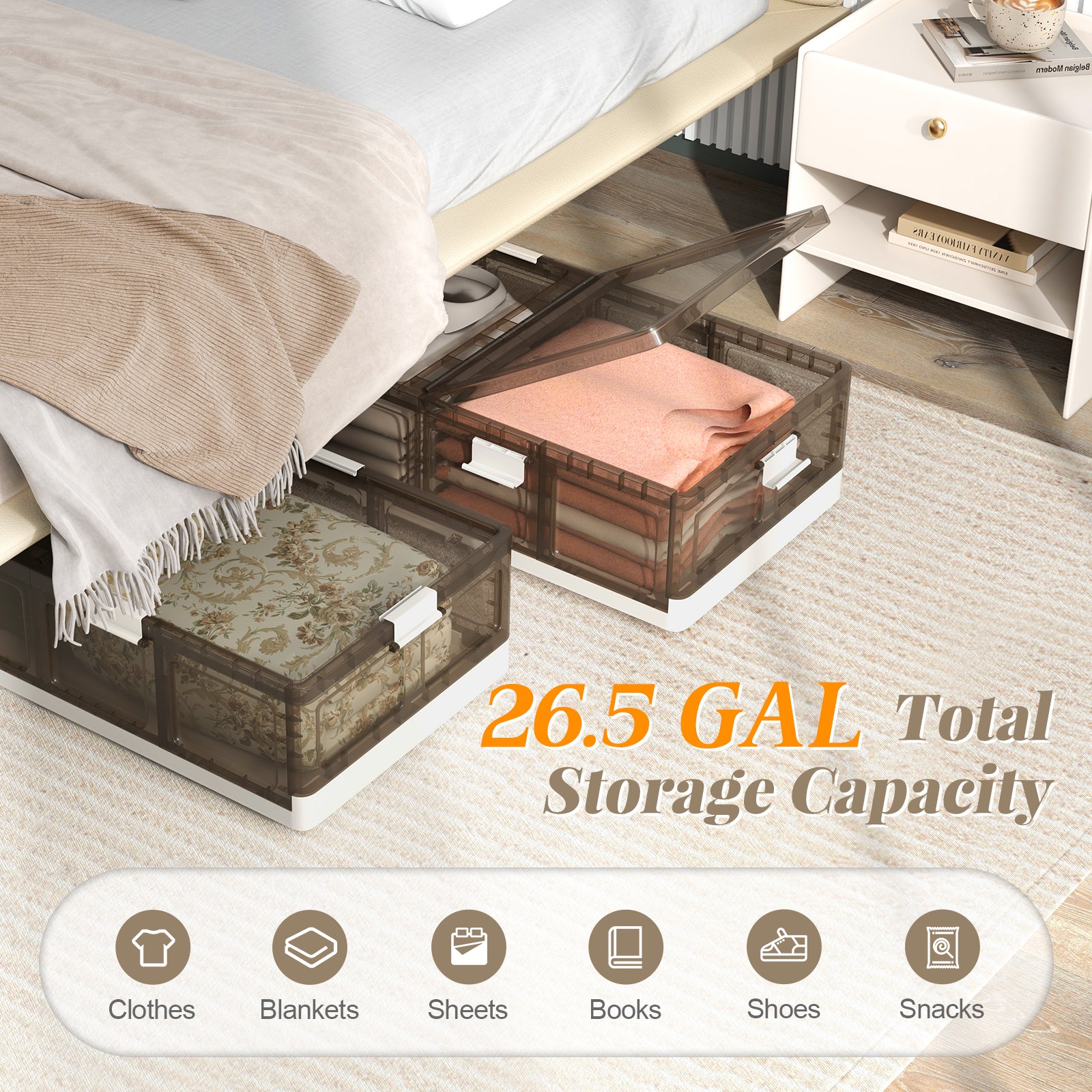 2 Pack Stackable Storage Containers Rolling Plastic Storage Bins Clothing & Closet Storage at Gallery Canada