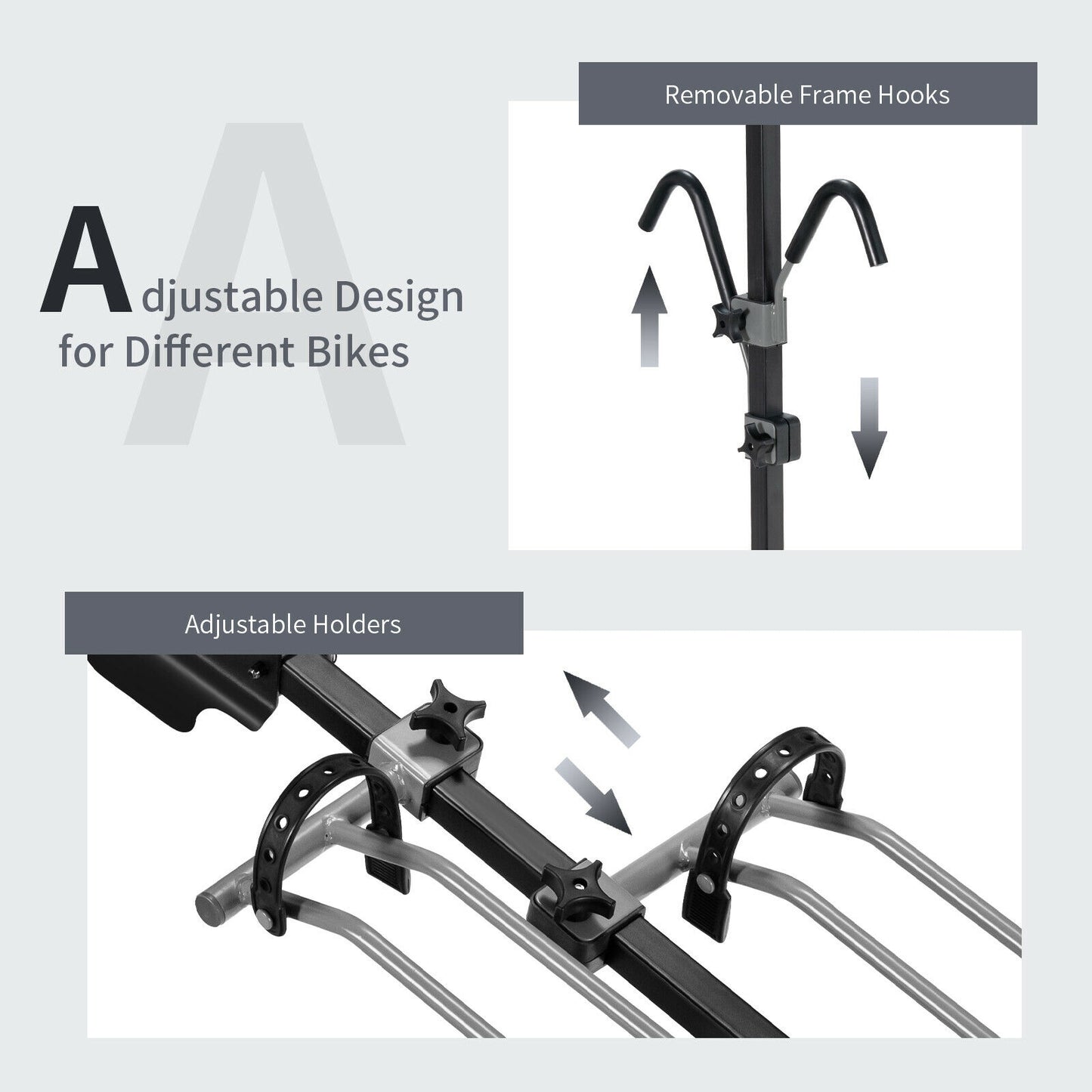 2-Bike Hitch Mount Bike Rack, 1-1/4 Inch or 2 Inch Receiver, Black Garages at Gallery Canada