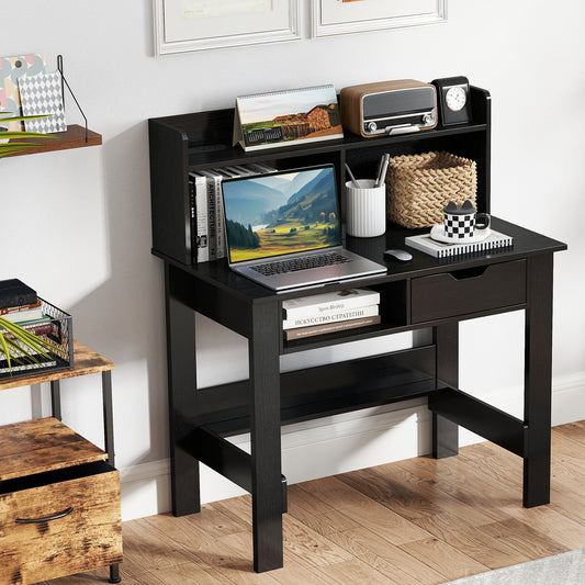 Computer Desk With Power Outlets, USB Ports, Type-C, Black