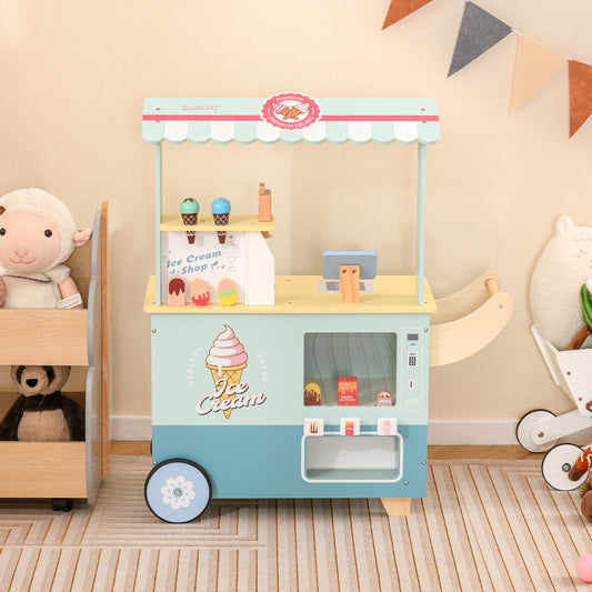 Kids Ice Cream Truck Pretend Play Set, Green Play Kitchen Sets Green at Gallery Canada