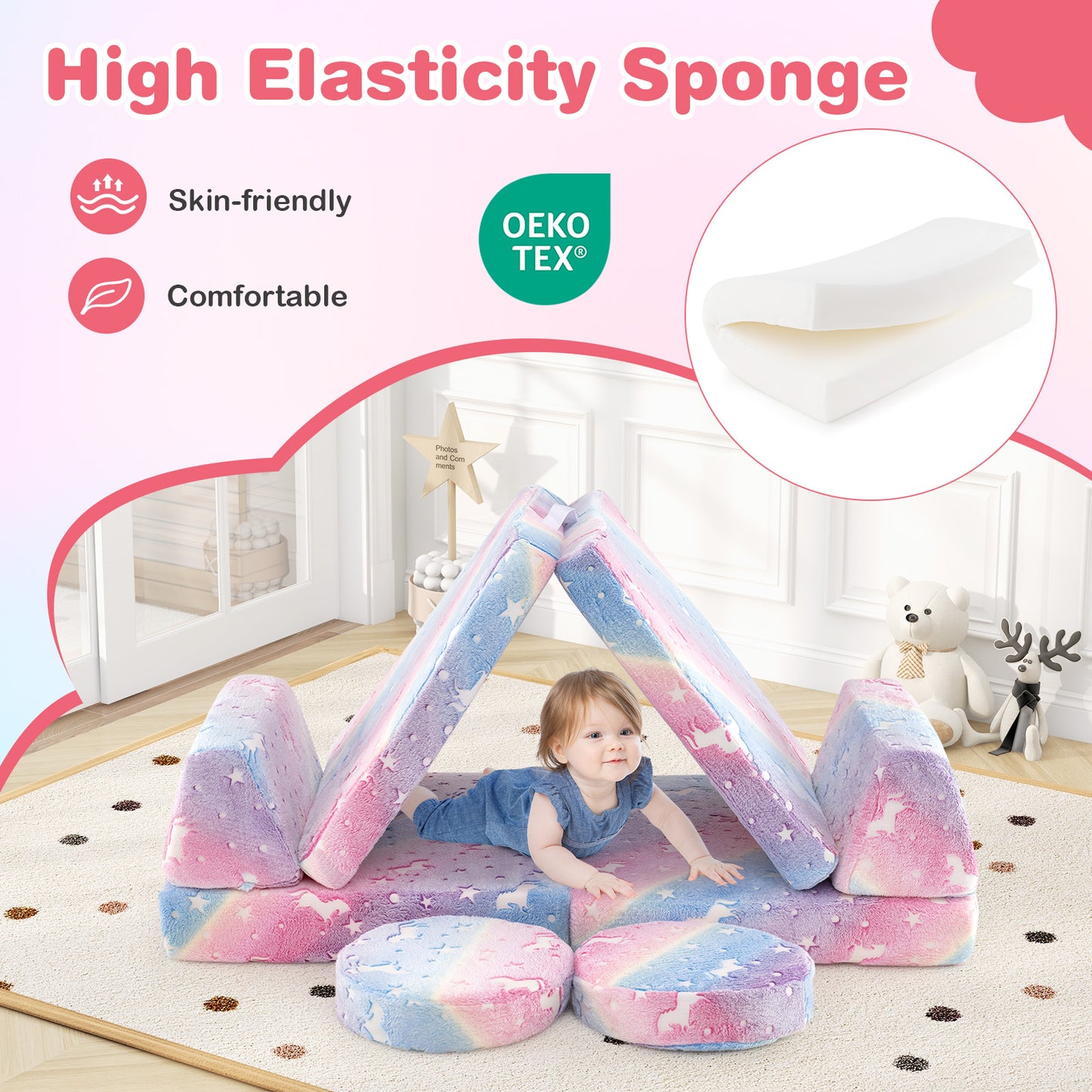 Modular Kids Play Couch Set, Glow In The Dark, Portable Handles Kids Chairs & Seating at Gallery Canada