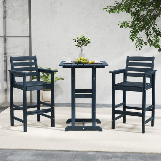 Patio HDPE Adirondack Bar Chairs Set of 2 with Wide Armrests, Navy Adirondack Chairs Navy at Gallery Canada