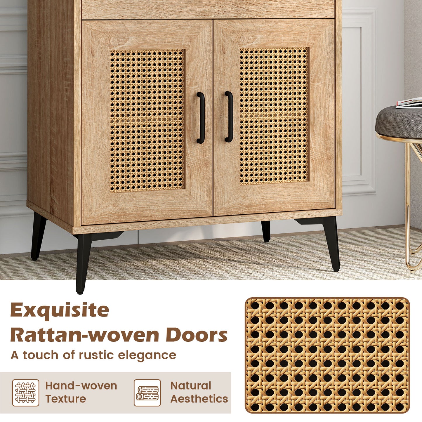 Coffee Bar Cabinet With Pegboard, Storage Drawer, Adjustable Shelf, Oak Sideboards Cabinets & Buffets at Gallery Canada