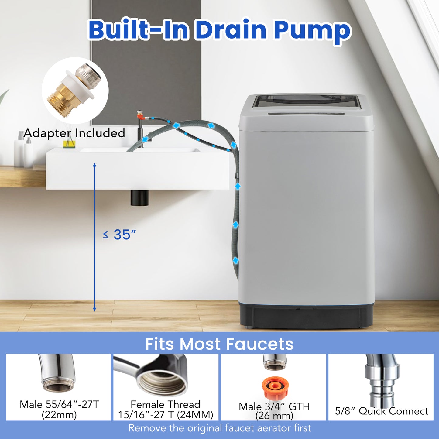 Full Automatic Washing Machine, Washer Spin Combo, Gray Washing Machines at Gallery Canada