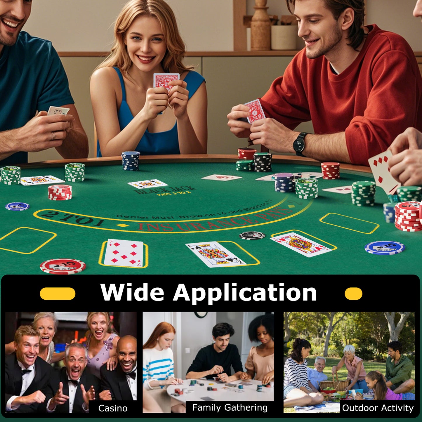 Texas Holdem Poker Chip Set Casino Poker Chips with 400 Pieces Chips, Black Game Room at Gallery Canada