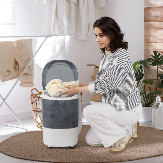Portable Mini Washing Machine Semi-Automatic Washer and Spinner Combo with Single Tub, Gray Washing Machines Gray at Gallery Canada