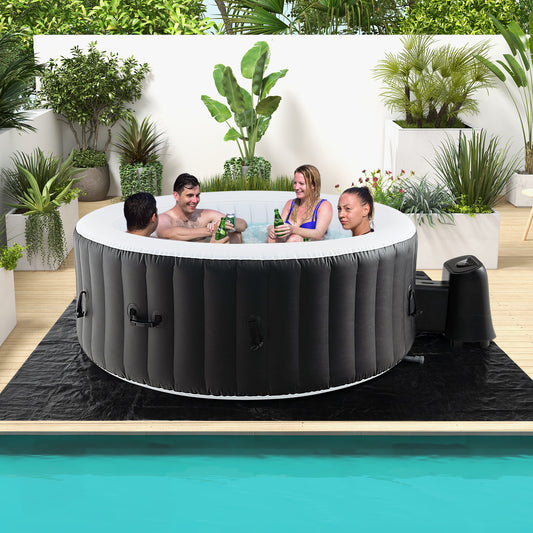 70/80 Inch Round Spa Pool Hot Tub, 110/130 Air Jets, Electric Heater Pump, Black Swimming Pools Black at Gallery Canada