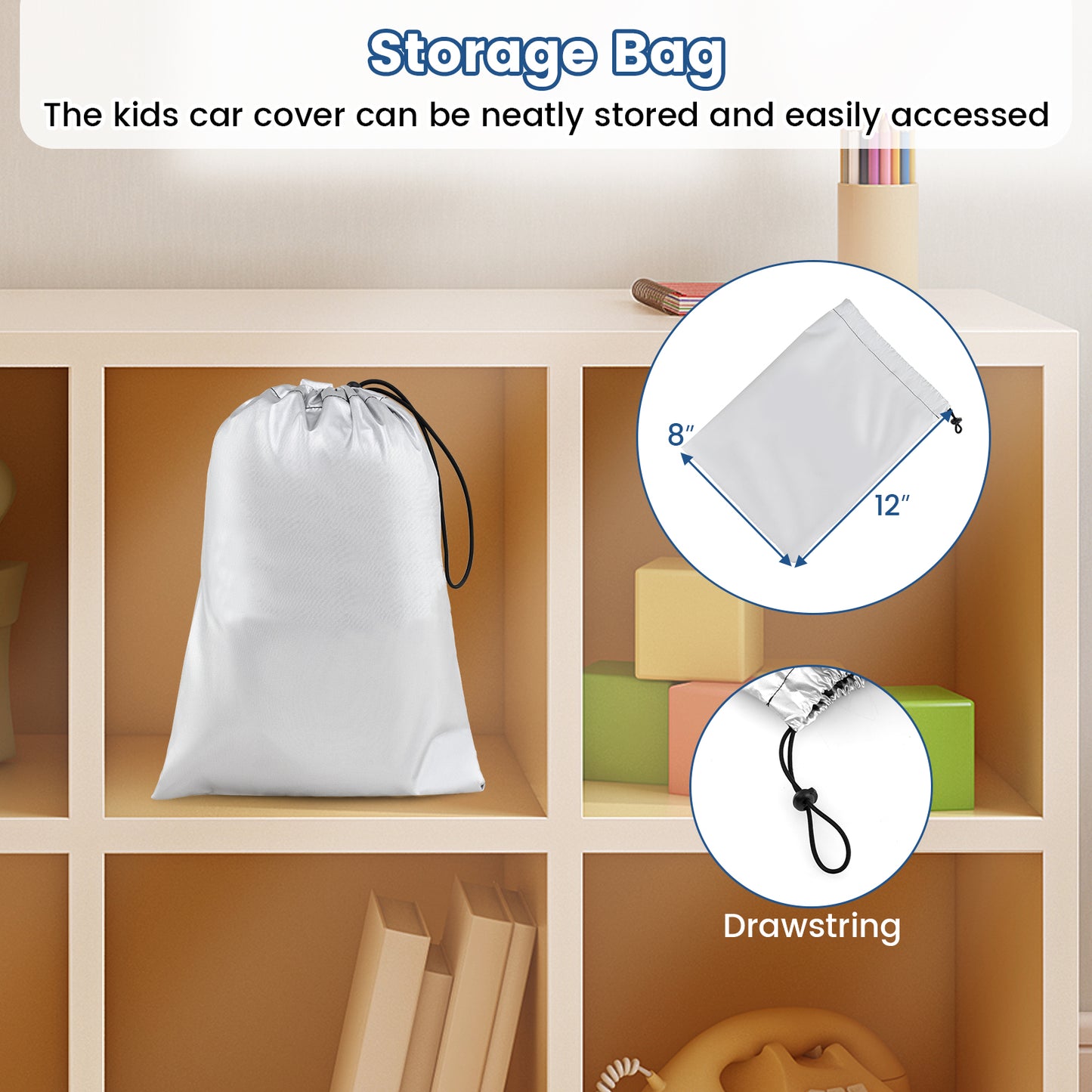 Kids Car Cover For Power Ride-On Toy, With Storage Bag, Silver Powered Ride On Toys at Gallery Canada
