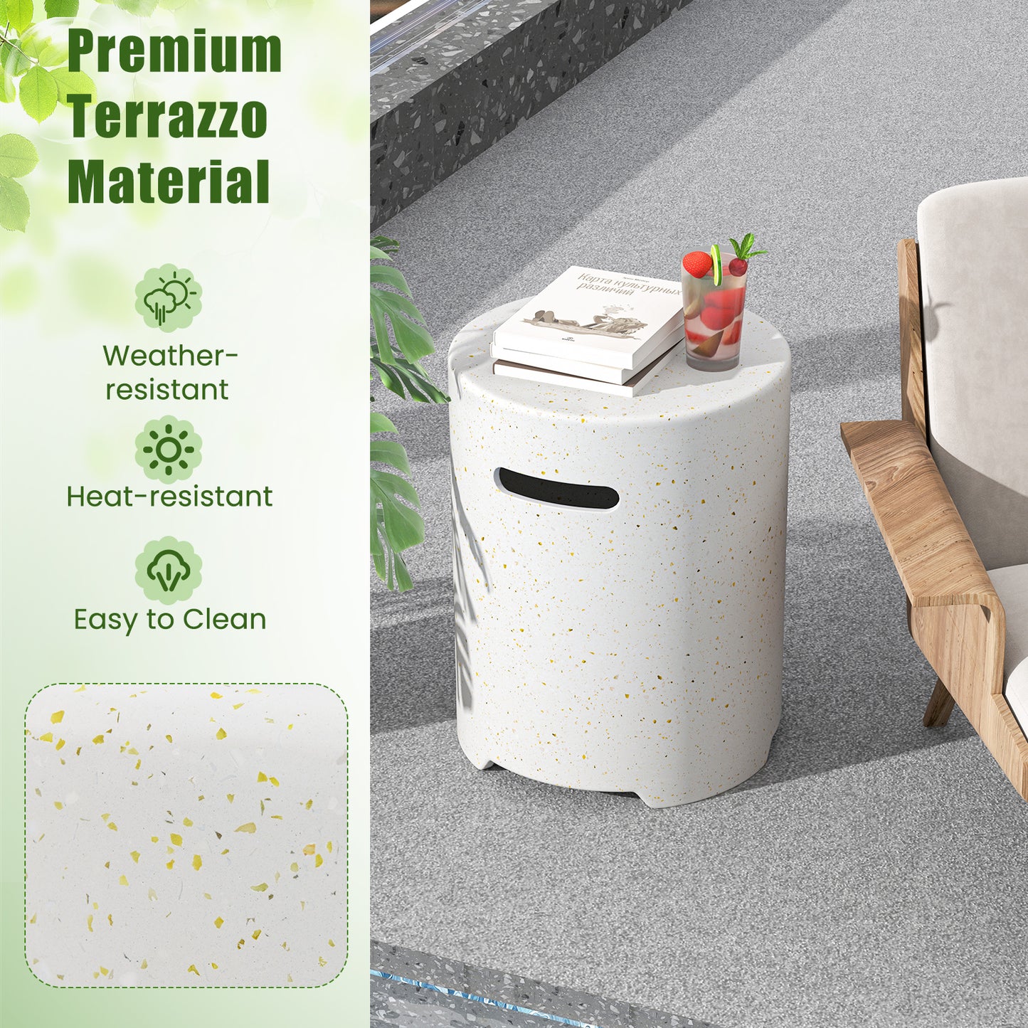 Propane Tank Cover Table, White Fire Pit Tables at Gallery Canada