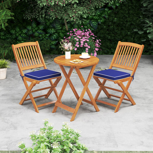 Outdoor Folding Chairs With Seat Cushions, Set Of 2, Navy Patio Dining Chairs Navy at Gallery Canada