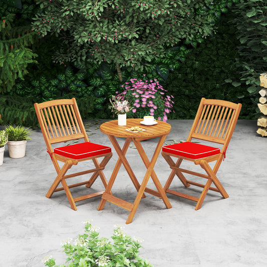 Outdoor Folding Chairs With Seat Cushions, Set Of 2, Red Patio Dining Chairs Red at Gallery Canada