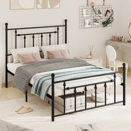 Heavy Duty Metal Bed Frame, Full Size, With Headboard, Black Simple Bed Frame Black at Gallery Canada