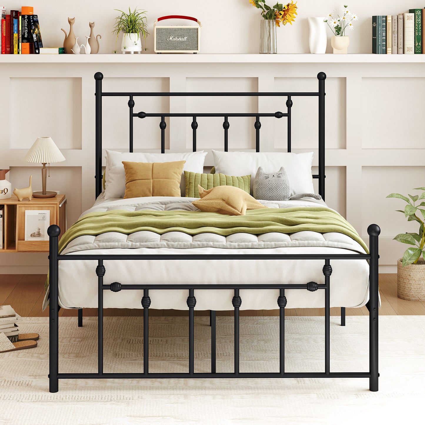 Heavy Duty Metal Bed Frame, Full Size, With Headboard, Black Simple Bed Frame at Gallery Canada