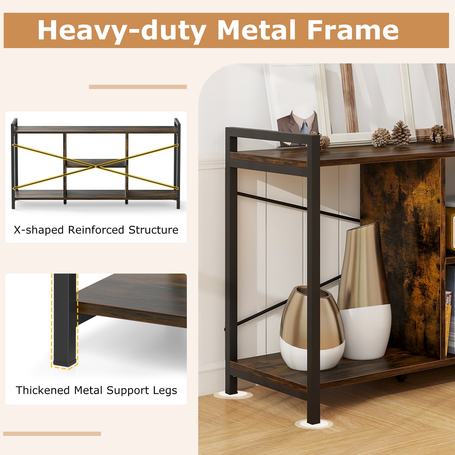 TV Stand For 55 Inch TVs, Industrial Entertainment Center, Rustic Brown Entertainment Centers & TV Stands at Gallery Canada