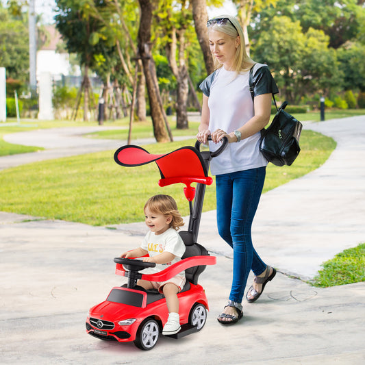 3-In-1 Ride On Push Car, Sliding Canopy, Red Push & Pedal Ride On Toys Red at Gallery Canada